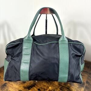 Prada Tessuto Nylon & Leather Travel Duffel Bag Overnight Weekend Authentic
